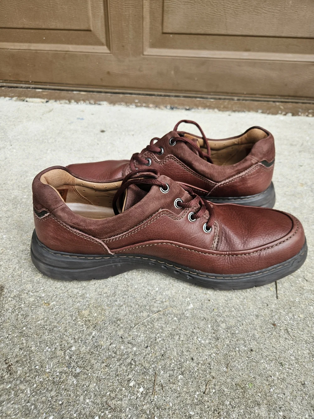 Clarks Unstructured Men's Brown Leather Lace Up Oxford Casual Shoes 11 M Used